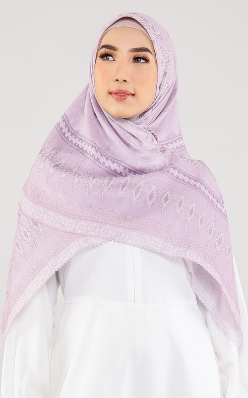 Printed Scarf - Scarves Rakhma Motif Seri Songket - Lilac