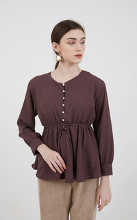Blus Sophie Murby Knotted Blouse Dark Brown