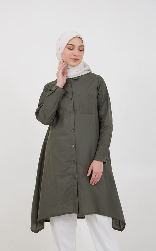 Kemeja - Sephia Fera Long Shirt Olive - Green