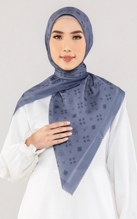 Hijab Motif Malicca Monogram Series Blue Stone