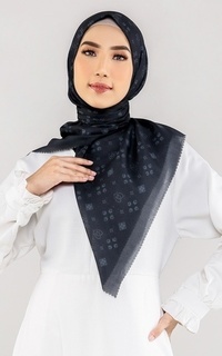 Printed Scarf Malicca Monogram Series Midnight Black