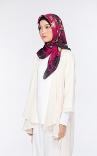 Hijab Motif Velflower Red