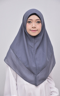 Instant Hijab Khimar Layer Instan Hijab Syari Dark Grey