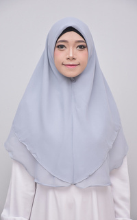 Syafa Instan Hijab Syari Double Layer Khimar Silver