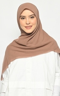 Hijab Polos Hijab Segi Empat  Voal Gucci Lasercut Mocca