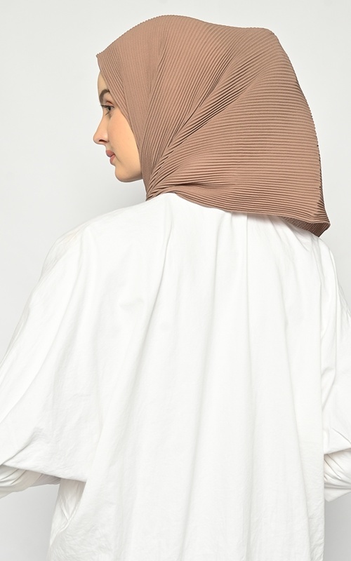 Jilbab plisket warna milo