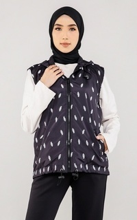 Vest Black Leaves