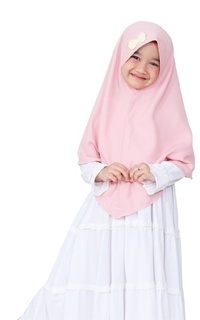 Pakaian Anak Hijab Aisyah Peach M