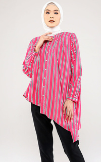 Kemeja Elina Asymmetrical Top - Pink