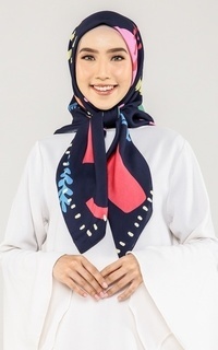 Printed Scarf Navy Shape