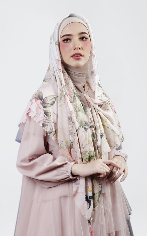 Printed Scarf - Honey - peach