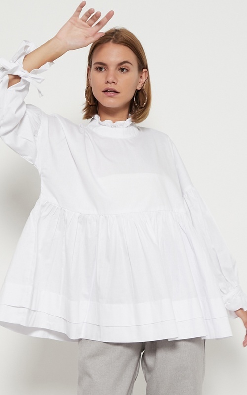 Blouse - NONA Vintage Top White - White 