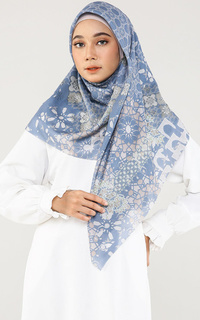 Hijab Motif Chassa Faded Denim (Voal Square)