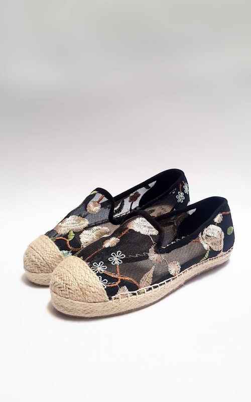 Shoes - Peony Espadrilles Black - Black