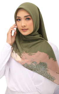 Hijab Motif Elzatta Kerudung Segi Empat Obelia Marina Hijau-422993