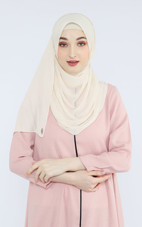 Pashmina Hijab Pashmina Polos Crinkle Chiffon Safaa - CREAM