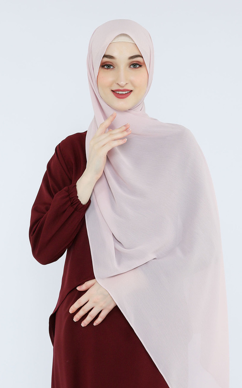 Pashmina - Hijab Pashmina Polos Crinkle Chiffon Safaa - BLOOM - BLOOM