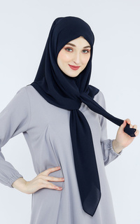 Pashmina Square Hijab Polos Kerudung Segi Empat Safaa MIDNIGHT