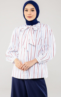 Blus Ara Top with Tie - White