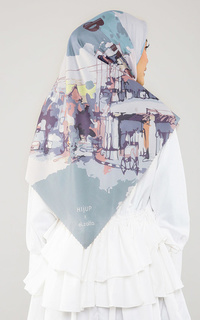Printed Scarf Kanara Cerita Jalan Braga Multicolor-426179