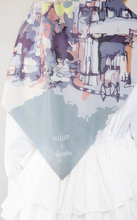 Printed Scarf Kanara Cerita Jalan Braga Multicolor-426180