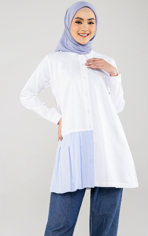 Kemeja Ruffle Stripe Shirt