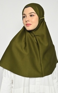 Instant Hijab Bergo Alesha Lasercut Army