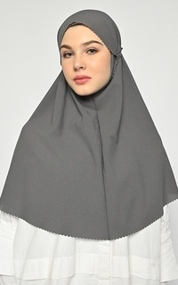 Instant Hijab Bergo Mirae Lasercut Grey