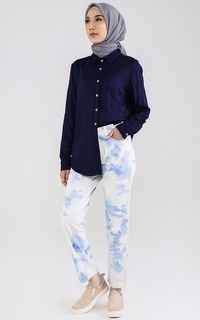 Pants Longpant Denim Tiedye Clouds