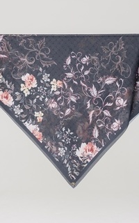 Printed Scarf Janna Ink (Voal Square) Black-429011
