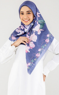 Printed Scarf Orchid Series - Steel Blue