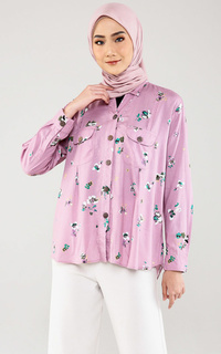 Kemeja Lilac Flowy Shirt