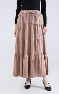 Skirt Rok Canda Katun Alba - Bawahan Panjang Susun Muslim Wanita FIT bb 45-90 kg
