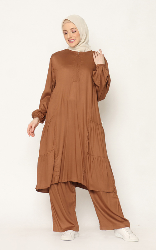 Setelan - Peony MSS Tunic Set BMS072 - Brown