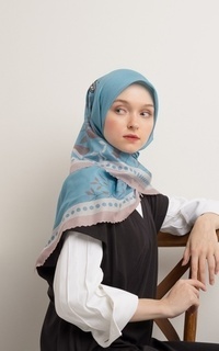 Printed Scarf KATAHATI BUTTERFLY SERIES SCARVES & TWILLY Aster Blue-436043