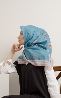 Printed Scarf KATAHATI BUTTERFLY SERIES SCARVES & TWILLY Aster Blue-436044