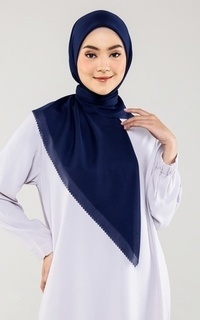 Plain Scarf Voal Square Basic - Navy