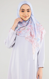 Hijab Motif Zahwa Blue Grey (Voal Square)