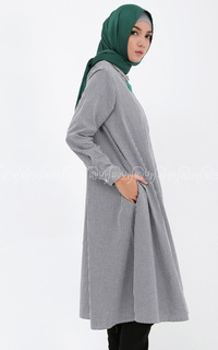 Tunic Cara Gingham Pattern Black-White-43937
