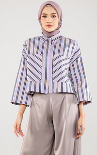 Kemeja Gaia Crop Shirt - Purple