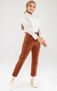 Celana Basic High Waisted Pants - Brown