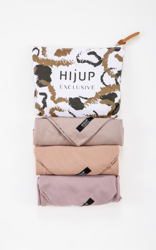 Hijab Polos - Plain Voal Trio Set - Mocca - Shell - Brown