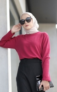 Blouse Raid Basic Long Sleeve MAROON M15978 R38S6 