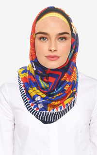 Pashmina Labyrinth Hijab Pashmina Navy