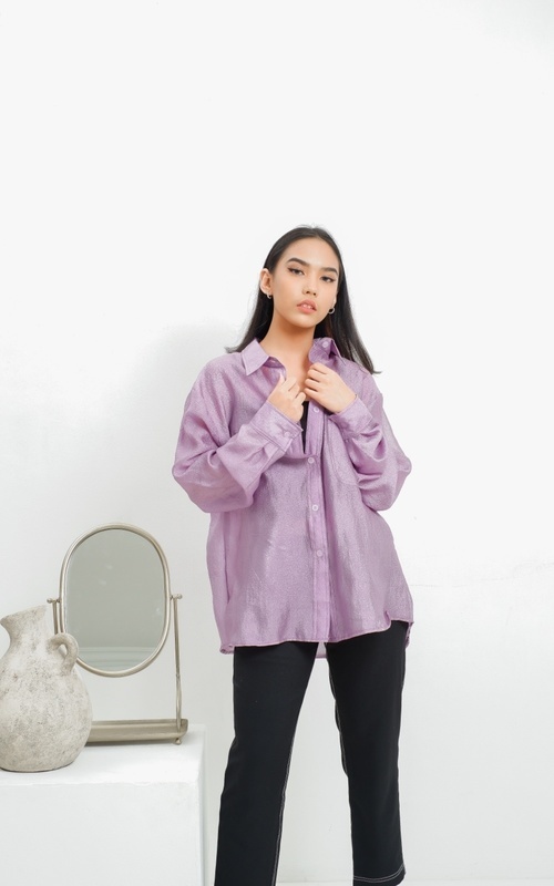 Kemeja - Rafida Oversize Shirt - lilac