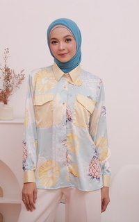 Kemeja Tropical Series Baby Blue