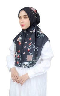 Printed Scarf Hijabwanitacantik - Instan Baiti Berry Series | Hijab Instan | Jilbab Instan