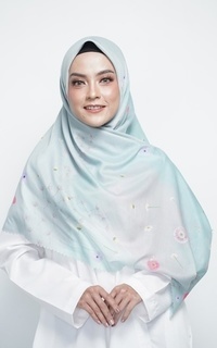 Hijab Motif Mint Falling Garden