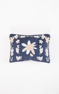 Tas Floral Pouch Navy