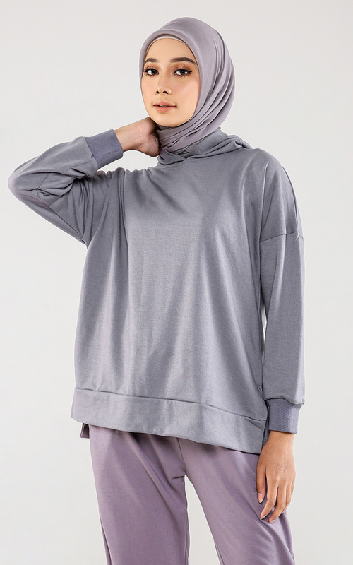 Sweater - Basic Sweater Hoodie - Dark Grey